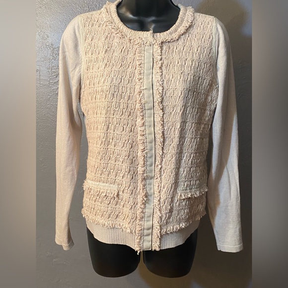 Elie Tahari collarless tweed jacket - Picture 1 of 15